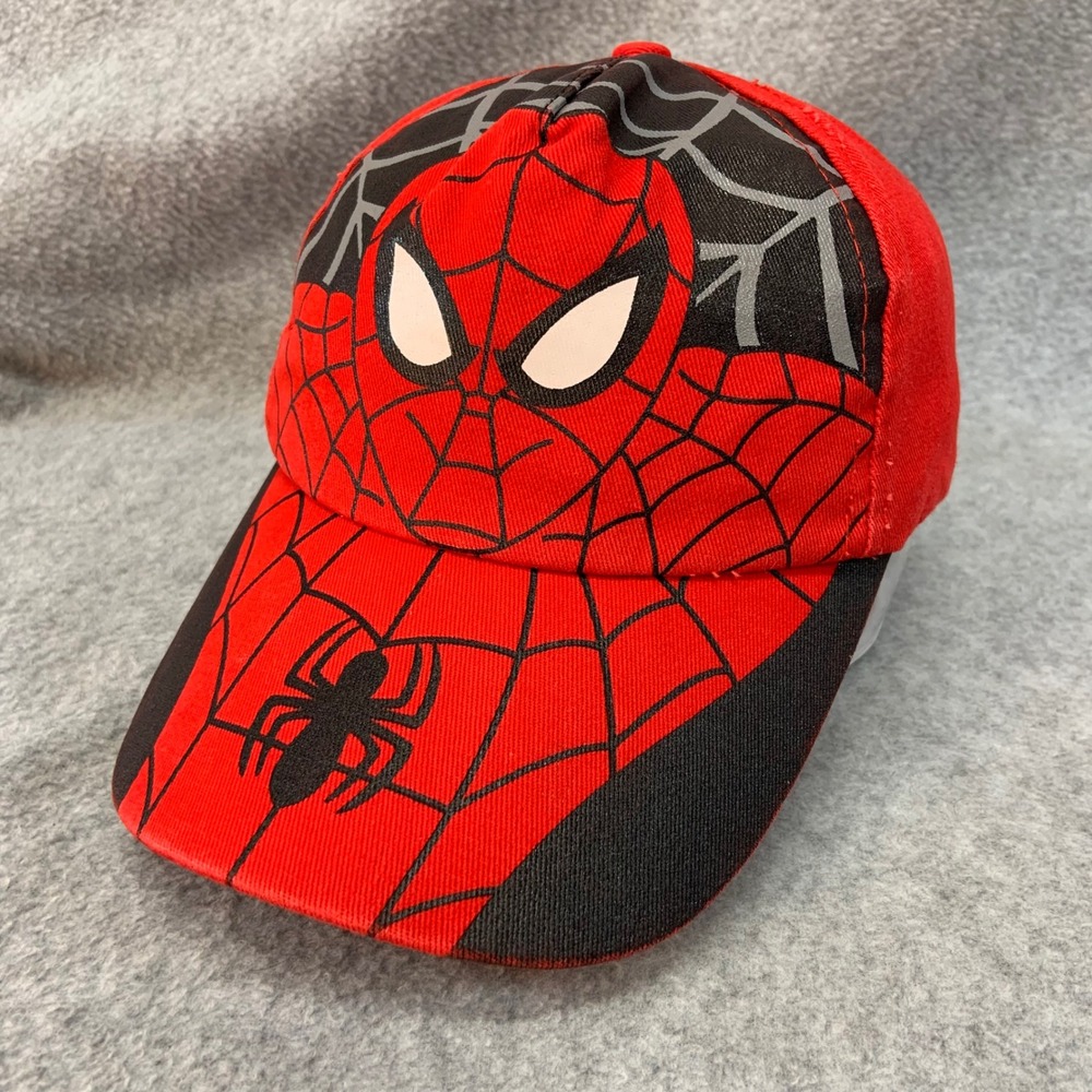 Spiderman Kids Red Marvel Baseball Cap Adjustable Web Graphic Hat 3717